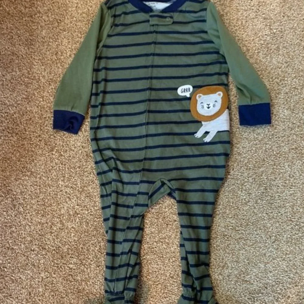 Carter's Striped Footed Lion Pajamas Pj's 18M